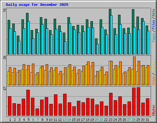 Daily usage for December 2025