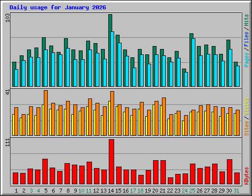 Daily usage for January 2026