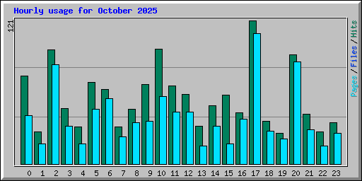 Hourly usage for October 2025