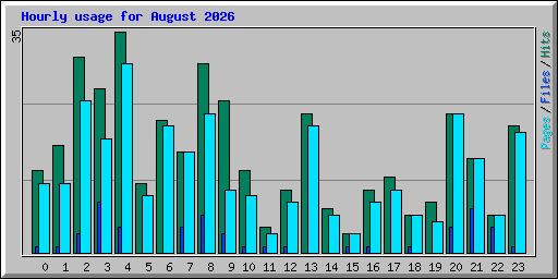 Hourly usage for August 2026